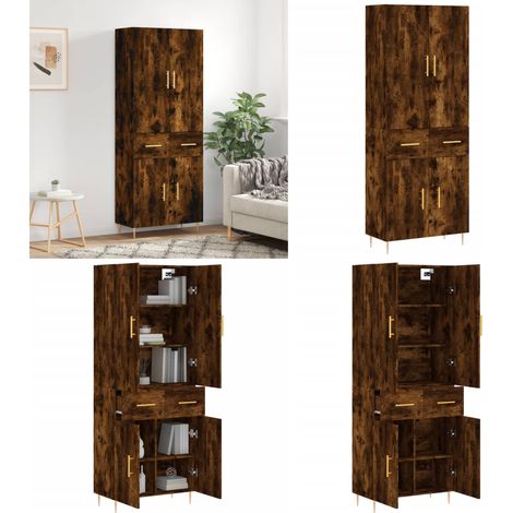 Highboard Räuchereiche 69,5x34x180 cm Holzwerkstoff - Highboard - Highboards - Home & Living (1/5)