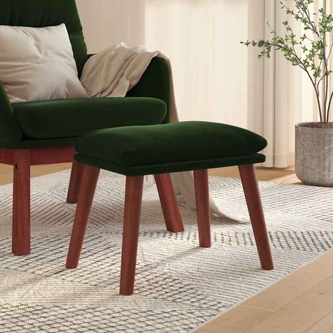 vidaXL Reposapiés de terciopelo verde oscuro 45x29,5x35 cm (1/5)
