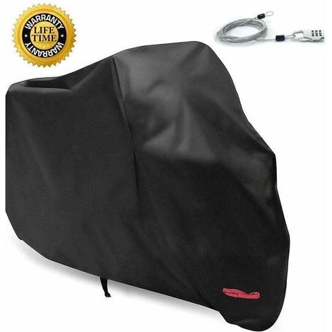 XL Motorradabdeckung 245 x 105 x 125 cm, Schwarz – Motorradschutz – Garage/Outdoor – Faltbar, wasserdicht, für Harley/Honda/Suzuki – Motorradbesitzer – Crezuo