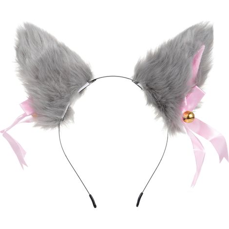 Pinza para el pelo con orejas de zorro de peluche, suave y esponjosa (para niñas y mujeres). (1/5)