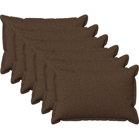 vidaXL Cojín con almohada HOUTEN 6 uds. Marrón Lino Sintético (1/5)