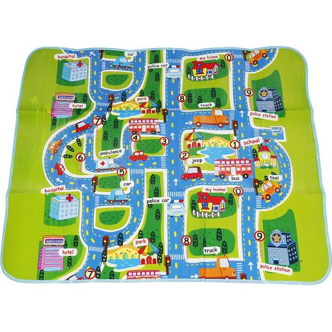 Sifree – Tapis de jeu géant pour bébé 158,5 x 128 cm – Circuit voiture de course – OPP + coton PE – Cadeau mixte enfant (1/4)