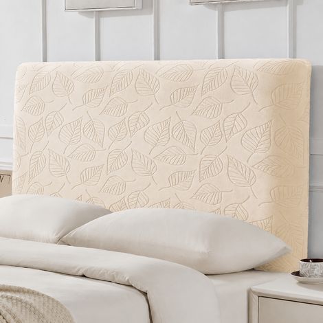 Housse de tête de lit jacquard élastique blanc crème feuilles 1,8 m 1.8 1.7-1 9 réf 25 × 20 × 5 cm 580 g – Livraison gratuite