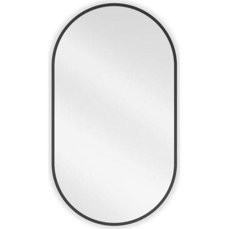 Miroir de salle de bain ovale Mexen Loft 80 x 45 cm, cadre noir - 9851-080-045-000-70 (1/5)