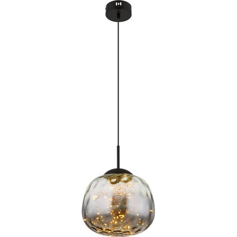 Globo - lampada a sospensione - FIREFLY - nero - vetro - Ø 30cm - (1/5)
