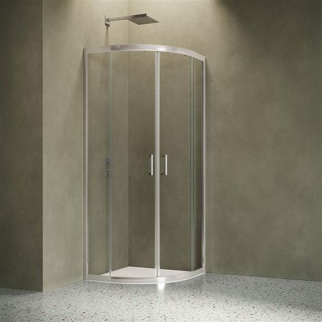 Siro - Box doccia tondo 80x80 cm con 2 ante scorrevoli