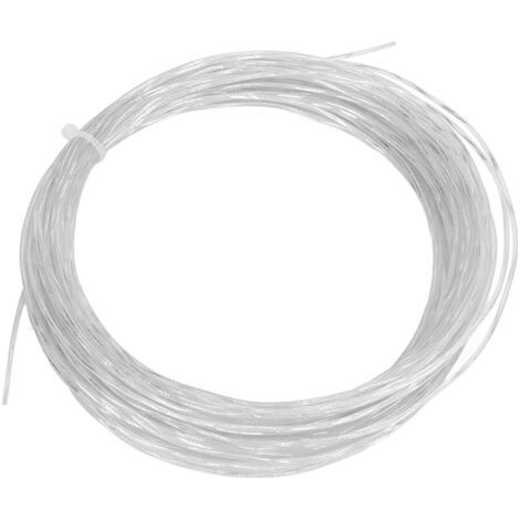 Cordage de raquette de tennis élastique en nylon titane, 12,2 m, 1,30 mm, blanc.