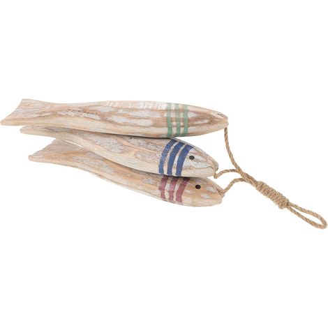 coration Murale Vintage Poissons en Bois Sculpt Lot de 3 (1/5)