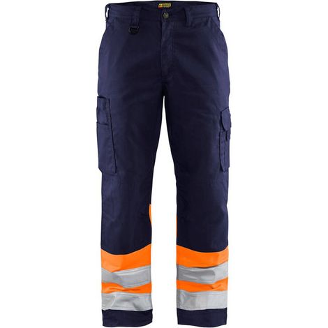 BLAKLÄDER - Pantaloni ad alta visibilità arancione / blu marino (1/5)