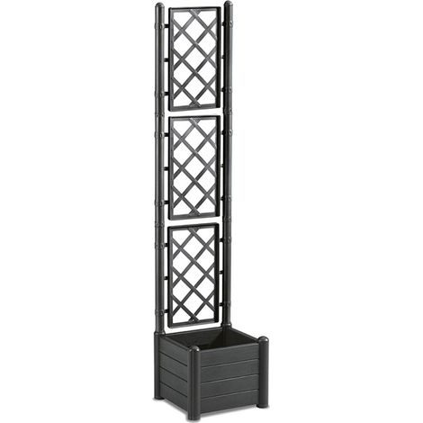 Fioriera con vaso largo QUADRATO cm 43X43 Spalliera Grigliata alta cm 195 separe' antracite graticola rampicante modulabile e componibile Esterni Giardini Terrazze separatore ambienti locali commercia (1/5)
