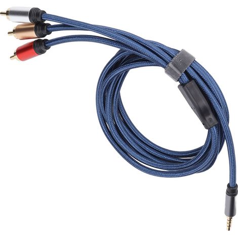 Câble audio 3.5mm mâle vers RCA mâle 1.8 mètres pour haut-parleurs, téléviseurs et systèmes de musique