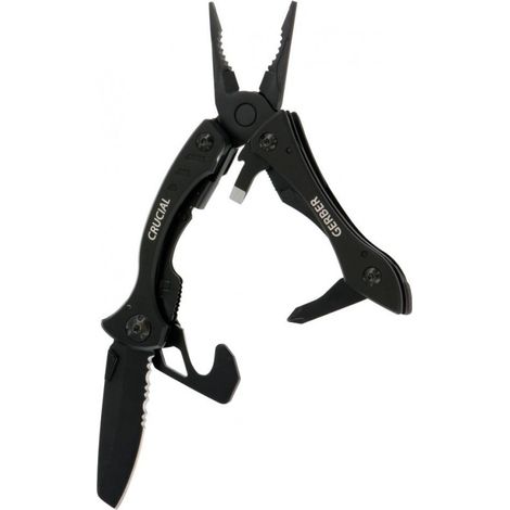 Outil polyvalent Gerber Crucial, en acier inoxydable, couleur noire, GE31001518