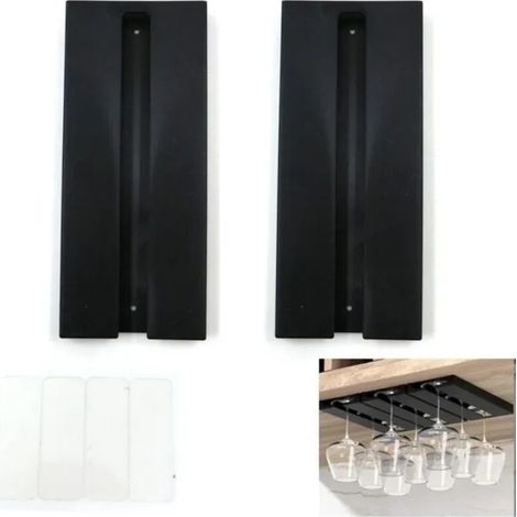 Porte Verres à Vin Suspendre, Aucun perçage requis, Grande capacité, Porte-Verres à Pied Suspendu Support, pour Bar Cuisine, 25.3X1 (1/4)