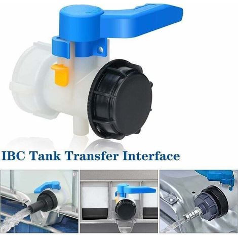 Enowelir Adaptateur IBC 60 mm Vanne pour Cuve 1000 Litres Raccord Reservoir Eau de Pluie Conteneur Plastique (1/4)