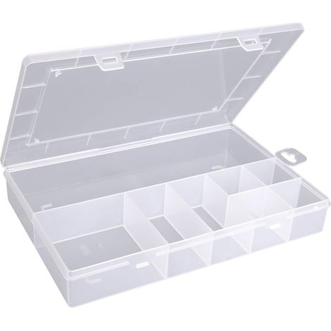 1 Boîte Rangement Plastique, 8 Compartiments Fixes, Polypropylène Incassable, Transparent, Pour Vis Et Pièces