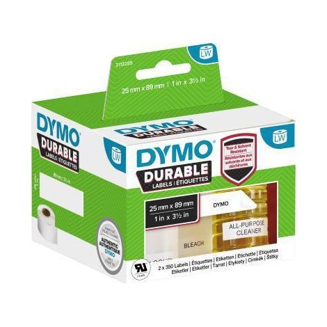 DYMO 2112285 Rouleau d'étiquettes 89 x 25 mm film polypropylène blanc 700 pc(s) fixation permanente Etiquette universel (1/5)