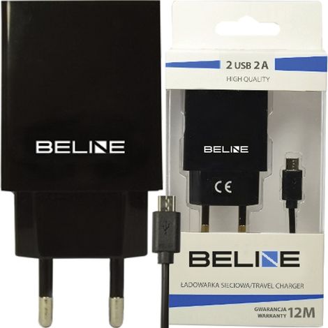 Beline 2xUSB + microUSB 2A Ladegerät schwarz
