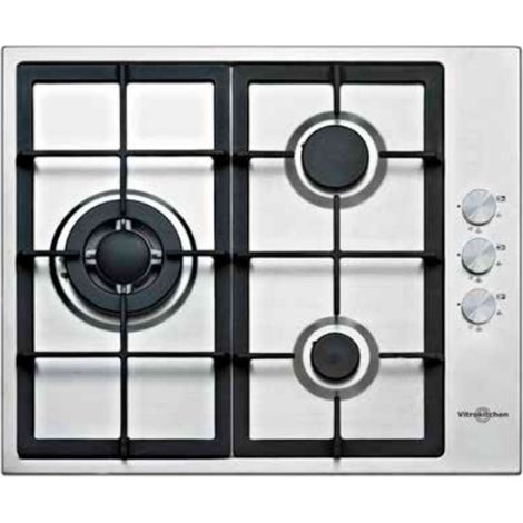 Cocina vitrokitchen en636lin 3 quemadores acero inoxidable 58 cm (1/2)