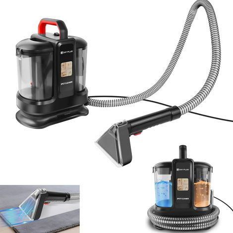 Aspirateur sec et humide, nettoyeur de tapis portable de 450 watts, nettoyant pour tissus, réservoir d'eau de 1,2+0,6 litre, adapté au détachant pour tapis, canapé, tissus et voitures (1/5)