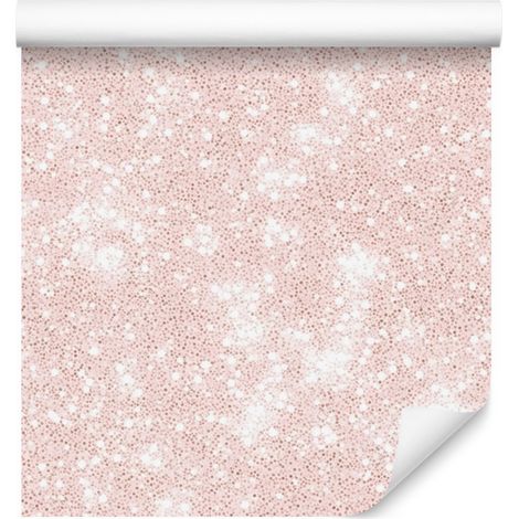 Papier peint à paillettes corail, blanc et pêche pour salon et chambre 50x1000 cm (1/5)