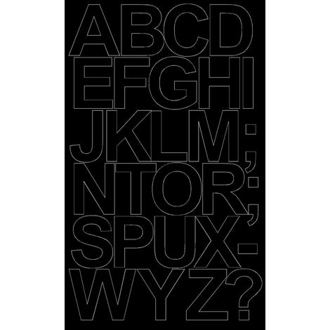 Lettere adesive autoadesive, 12 cm, nere lucide