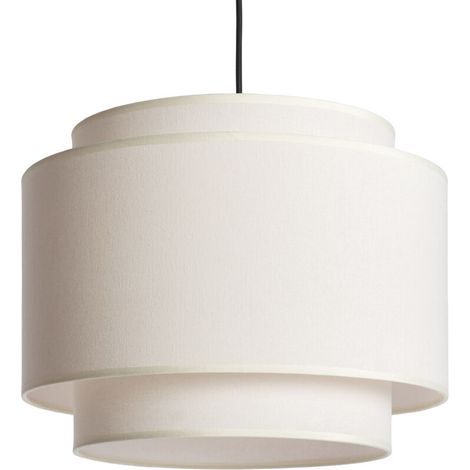 – Suspension métal et tissu Arija beige – Ø400mm – 1800mm – Ampoule E27 – Protection IP20 – Durée de vie 30 000 heures (1/5)