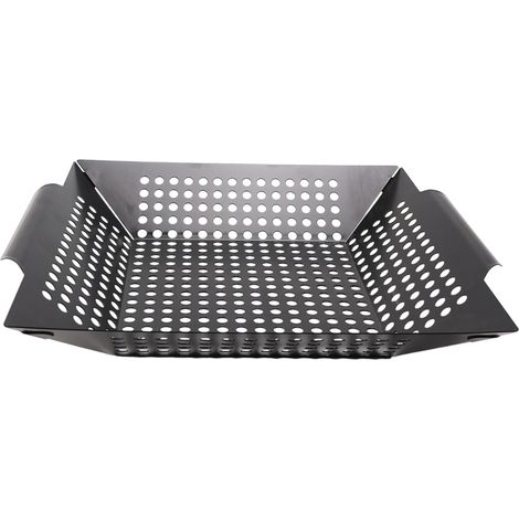 1 Plateau de grill barbecue, design ajouré, poignées latérales, émail antiadhésif, pour camping extérieur (1/5)