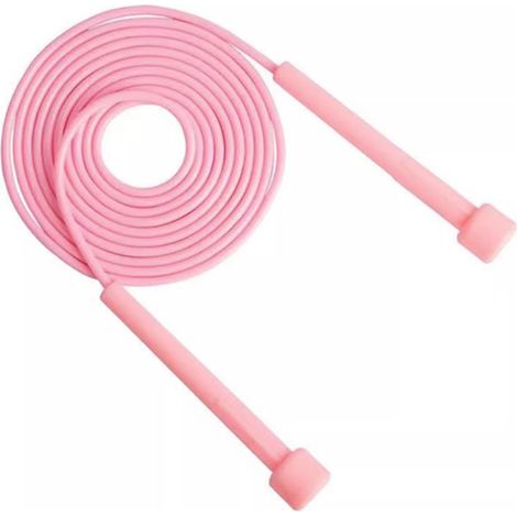 Corde à sauter ajustable pour entraînement, fitness et vitesse, rose, adaptée aux hommes, femmes et enfants. (1/5)