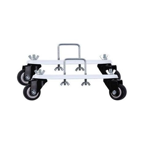 Lot de 2 pieds pour chauffages infrarouges, roulettes de radiateur électrique, pieds de chauffage électrique en acier au carbone avec 2 roues de frein et 2 roues normales (1/4)