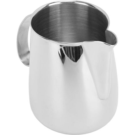 Tasse à mousser le lait en acier inoxydable 304 avec bec verseur pointu anti-gouttes et mousseur à lait intégré, pichet à café vapeur 700 ml (1/5)
