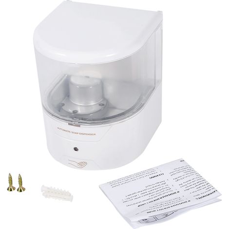 600ML distributeur automatique mural à capteur en ABS blanc, savon liquide doseur sans contact