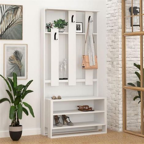 Mobile ingresso 90x36x180 colore bianco Chester (1/3)