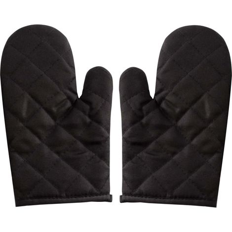 Gants de cuisine résistants à la chaleur pour la cuisson au four et au gril - Noirs (1/5)
