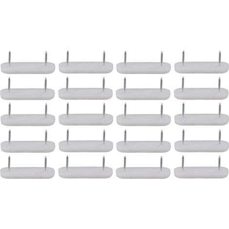 Cyclingcolors – Lot de 20 embouts de pied de chaise à clouer 49,5 x 15mm – Plastique blanc – Protection des sols contre rayures – Universels pour meubles