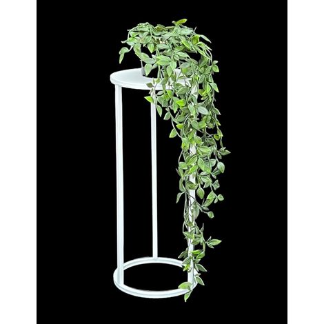 DanDiBo Blumenhocker Metall Weiß Rund 50 cm Blumenständer Beistelltisch 96483 S Blumensäule Modern Pflanzenständer Pflanzenhocker (1/5)