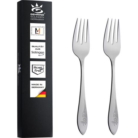 Lot de 2 fourchettes pour poisson et viande, couverts en acier inoxydable, fourchette de service, fourchette à poisson, passe au lave-vaisselle (1/4)