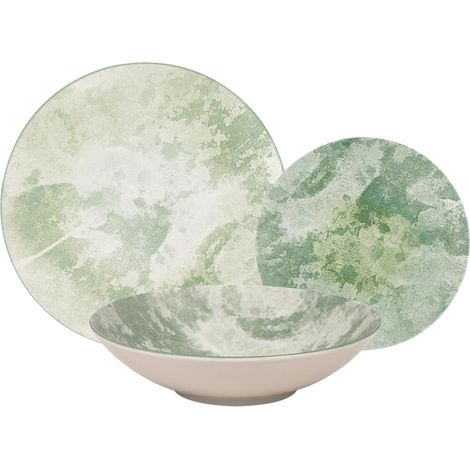 LAGUIOLE CUISSON - Service 18 pièces vert en porcelaine - "Aube de Menthe" (1/5)