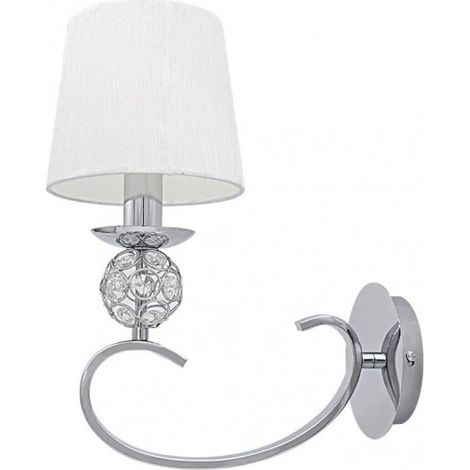 Aplique ordoñez 1xe14 cromo pantalla blanca 34x15x25 cm