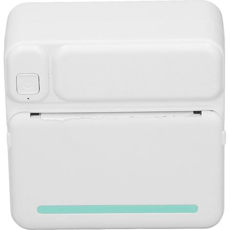Mini imprimante thermique HD, résolution 200 dpi, sans encre, rechargeable, portable, de poche, avec 1 rouleau de papier blanc/vert. (1/5)