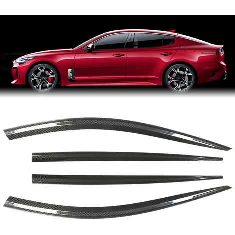 Bandes extérieures imperméables en fibre de carbone pour Kia Stinger 2018-2023 (ensemble de 4 pièces) (taille surdimensionnée) (1/5)