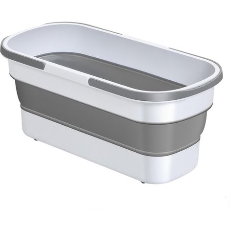 Seau pliable rectangulaire en silicone, facile à transporter et à nettoyer, pour le jardinage et les activités de plein air. (1/5)