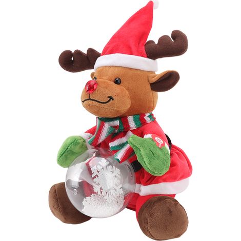 Jouet de Noël Électrique Peluche Chantant et Dansant, 3 Chansons, Lumineux, Cadeau Enfant Renne (1/5)