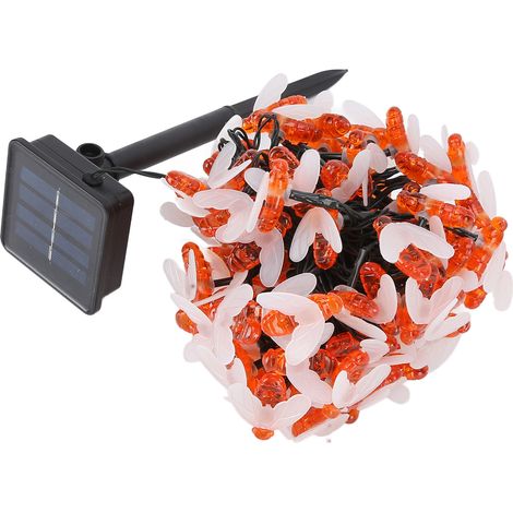 LED-Solar-Lichterkette in Bienenform, wasserdicht, warmweiß, 12 m, 100 LEDs, 8 Betriebsmodi (1/5)