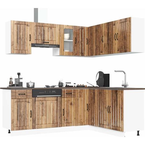 11-tlg. Küchenschrank-Set Lucca Altholz-Optik Holzwerkstoff