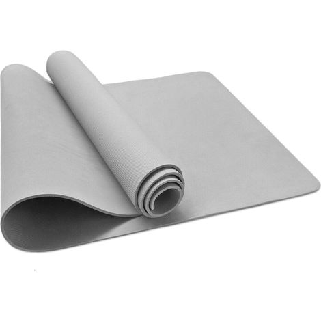 Tapis de Fitness Gym Gymnastique Yoga Aérobic Exercices Doux Antidérapant - Gris