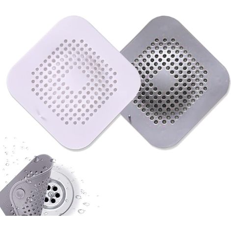 2 Pcs Filtre Attrape Cheveux Douche,Filtre Evier de Cuisine avec Ventouse,Protection de Drain de Silicone,Filtre de Couverture de Drain de Baignoire pour évier de Cuisine,Salle de Bain