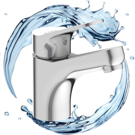 Robinet mitigeur pour lavabo Montage rapide avec fixation pour chaînette Économie d'eau Couleur chrome BRIVE E75761-CP (1/5)