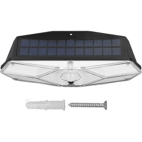 Solar-Außenleuchte mit 104 LEDs, ABS-Gehäuse, 1800 mAh, weiß, zur Wandmontage, 3 Leuchtmodi, 120° Abstrahlwinkel, für Garage, Hof, Veranda und Garten (1/5)