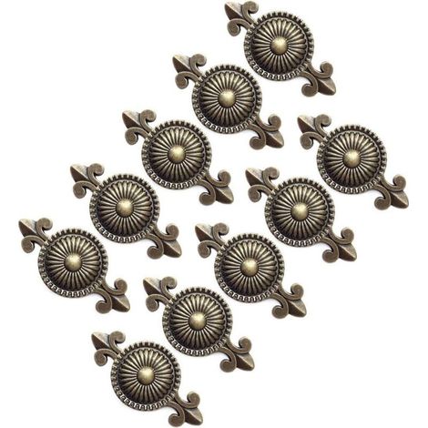 10 pcs (Bronze) Cabinet Poignée Cabinet Boutons Meubles Boutons Boutons du tiroir Poignées Meubles, Bouton pour Armoire, Tiroir (1/5)