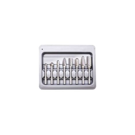 Fresas rotativas, fresas rotativas de carburo de tungsteno de doble corte, juego de 8 fresas rotativas de carburo de tungsteno de doble corte en acero macizo, vástago de 6 mm para herramientas rotativ